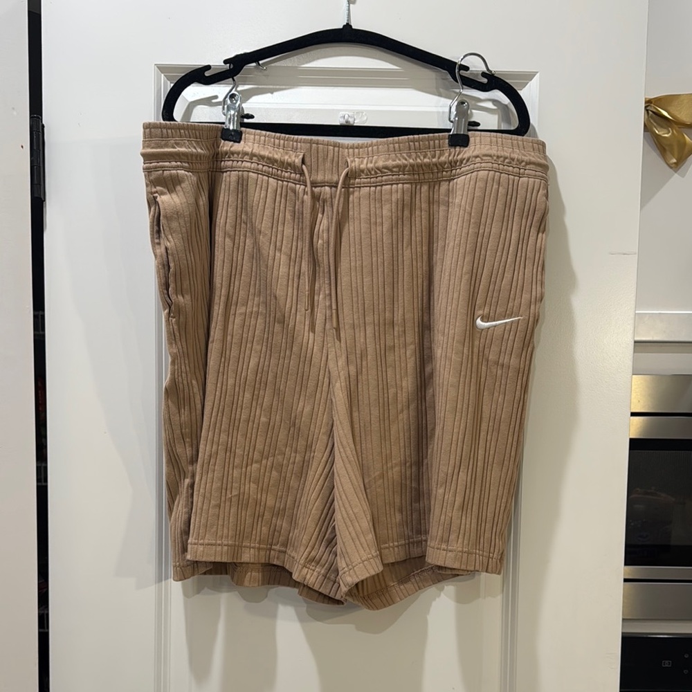 Nike Beige Ribbed Shorts—NWOT